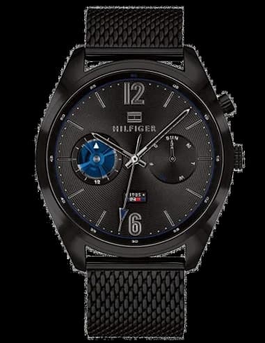 Montre Tommy Hilfiger 1791547 Deacon en Acier Noir et Maille Milanaise